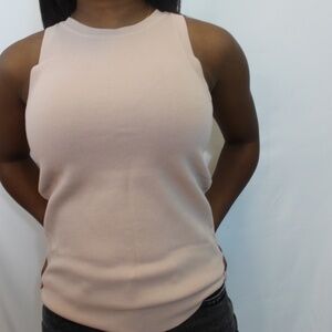 Blush Pink Sleeveless Ribbed Tank Top | Minimalist Everyday Essential